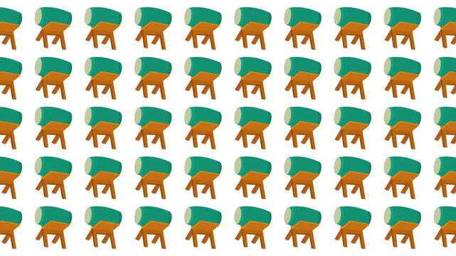 Pattern of many bedug drums on a white background. Perfect for cultural event posters, musicrelated designs, indonesian themes, and drum enthusiasts.