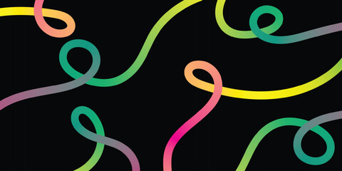 Gradient rainbow background, colors blend organic doodle line art abstract shapes background