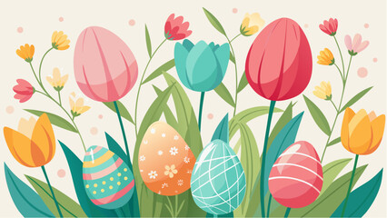 easter background with eggs