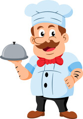 Chef cook cartoon character, professions, job occupations, and specializations.
