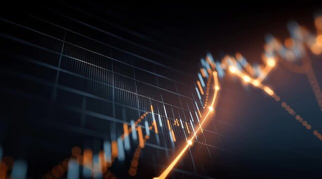 Financial Data Visualization: Dynamic representation of financial data, showcasing upward trends with striking visuals and compelling graphs that evoke a sense of progress and opportunity.