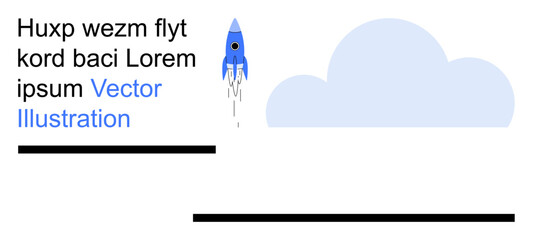 Business planning, creativity, innovation, educational tools, digital design, banners. A rocket launching with text elements and a cloud. Business planning and creativity concept © robu_s