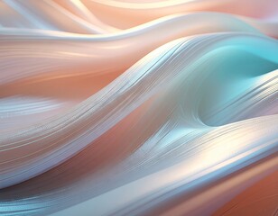 Abstract flowing waves of light in soft pastel colors with subtle pixelation creating a dreamlike and futuristic atmosphere.