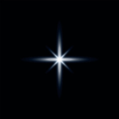 Sparkling star, vector glowing star light effect. Glitter magic star sparks, Vector glow sparkle effect.
