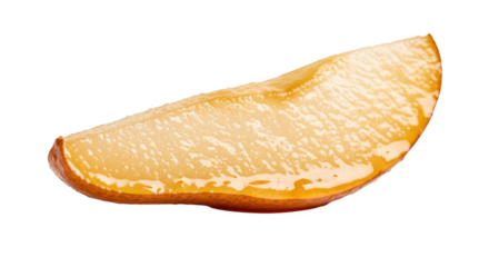 Slice of Pear with Honey Drizzle and Water Droplets fruit food