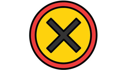 Obraz premium Prohibition Sign: Vector Icon Of Restricted Areas With The Cross Symbol In a Circle