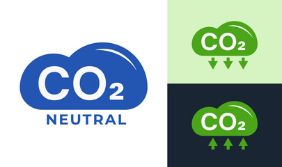 CO₂ Neutral Green Label. Carbon Neutral Emblem Badge Design.
