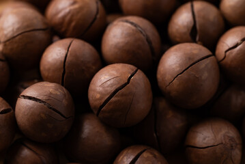 Macadamia nuts texture, Food background