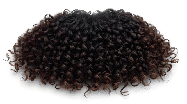 
Close-up dark brown coily curls with natural shine, ideal for wig marketing, natural hair products, and fashion beauty presentations.