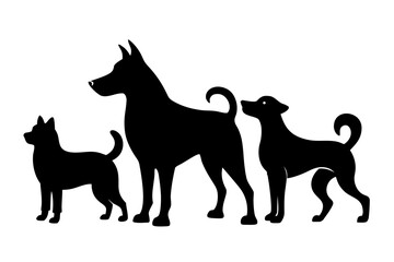 Dog collection set silhouette vector, Dog black symbol
