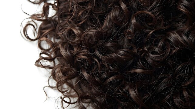 
Close-up dark brown coily curls with natural shine, ideal for wig marketing, natural hair products, and fashion beauty presentations.