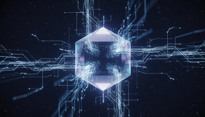 Quantum AI Core: Interconnected Neural Network Data Flow
