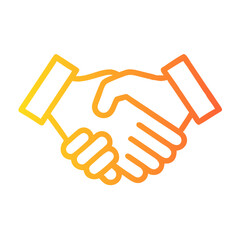 a flat gradient outline icon of an ethical handshake for web and graphic design