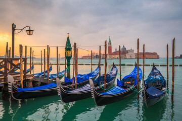 Gondolas in Venice, Italy On the Grand Canal