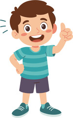 Cartoon child astronaut floating in space illustration, rocket ship, planets, stars, Earth, Moon, Saturn, adventure, exploration, vector graphic