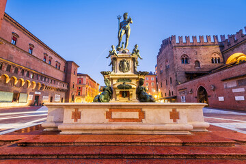 Bologna, Italy at the The Fountain of Neptune