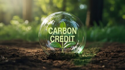 Environmental concept of carbon offsetting: a green financial investment symbolizing immediate climate change action now.