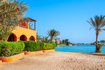 Waterside of El Gouna town. Egypt