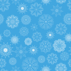 Snowflake crystal in blue background pattern texture pack