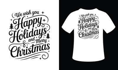 Festive christmas t shirt design with holiday elements