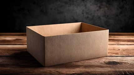 Cardboard box opened on table