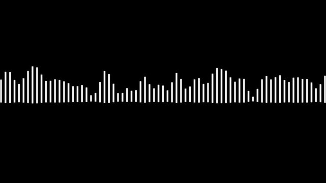 Podcast sound waves for online audio streaming and podcasting or music player and mobile phone voice message soundwaves. Sketch of musical soundtrack on black back background.