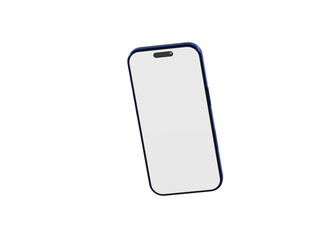Stylish mockup of a mobile phone with a clean white display and sleek blue frame. Perfect for app showcases or