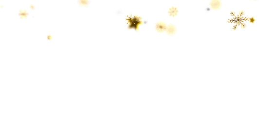 Elegant golden snowflakes floating against a clean white backdrop, perfect for holiday designs, winter themes, or festive projects. Ideal for ca
