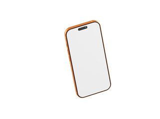 Orange smartphone mockup, perfect for showcasing app design or website presentation on a clean white backdrop.
