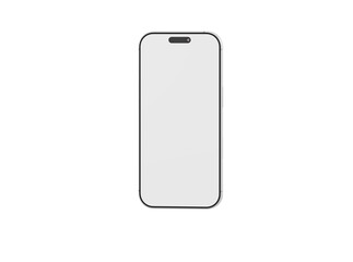 Clean, minimalist design of a modern smartphone with a blank white screen, perfect for showcasing app interface