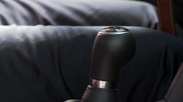 Manual Gear Shift Engaging First Gear in Pickup Truck, Driver Hand Close Up - 4K