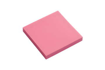 pink sticky note with a simple design . Isolated on transparent background, png