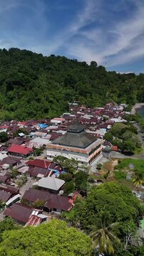Aerial view of Tamilouw Village in Seram Island, Maluku, Indonesia