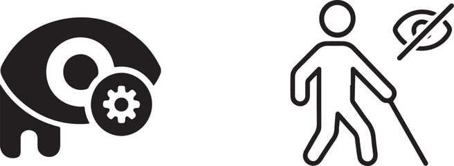 Collection of eye and blind icons in various colors