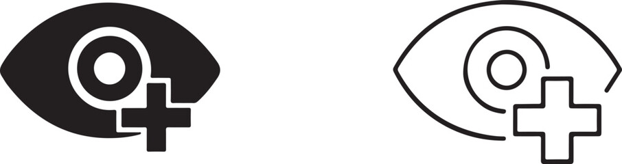 Fototapeta premium Ophthalmology medical illustration with eye anatomy and instruments