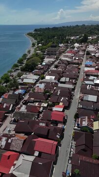 Aerial view of Tamilouw Village in Seram Island, Maluku, Indonesia