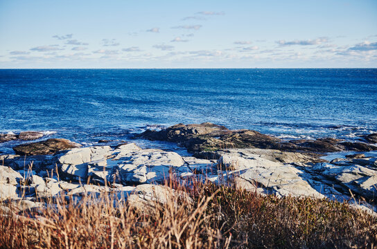 Rocky Coastline of Beavertail State Park, Jamestown, Rhode Island, New England