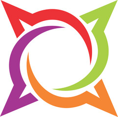 vector illustration of an star swirl colorful abstract vector logo