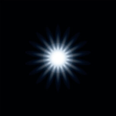 Sparkling star, vector glowing star light effect. Glitter magic star sparks