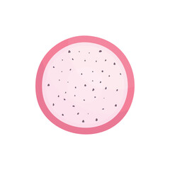 Dragon fruit slice on a white background. Healthy nutrition. White-fleshed pitaya. Tropical fruit.