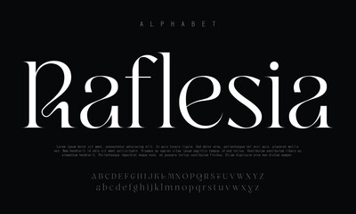 Raflesia typeface font with futuristic minimal design for logos, music, sports, and digital typography.