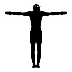 Jesus Christ Crucified Icon Symbol Silhouette