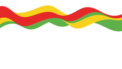 Abstract wavy lines in red green and yellow colors create a vibrant and dynamic background with ample white space for text and design elements