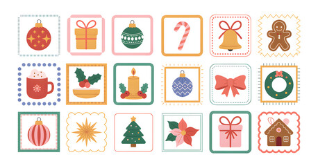 Festive Christmas Icons: A collection of delightful Christmas icons and holiday symbols, perfect for adding a touch of festive cheer to designs.