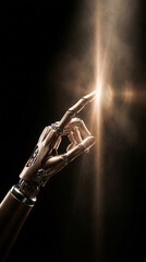Quantum Grasp: Robotic Hand Reaching Toward a Luminous Singularity
