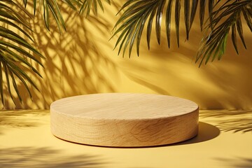 Professional podium for product showcase in tropical setting