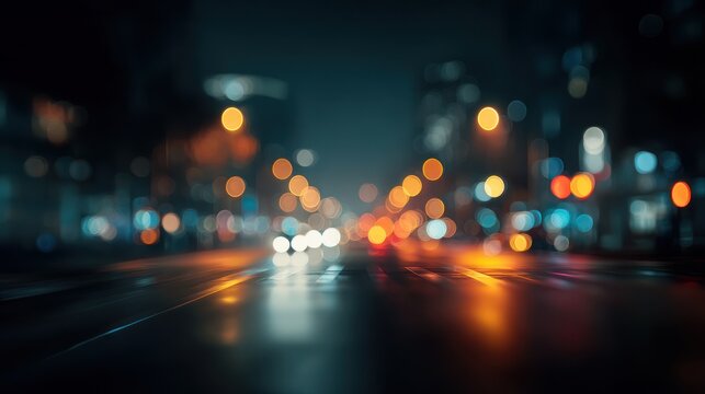 City night blurred lights