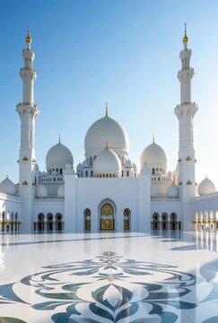 Sheikh Zayed Grand Mosque: A stunning architectural marvel in Abu Dhabi on a radiant day
