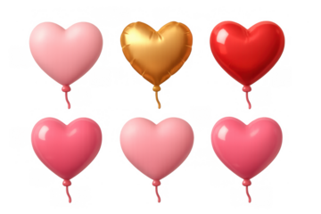 Heart shaped balloon icons set for valentine's day – decorative elements for design
