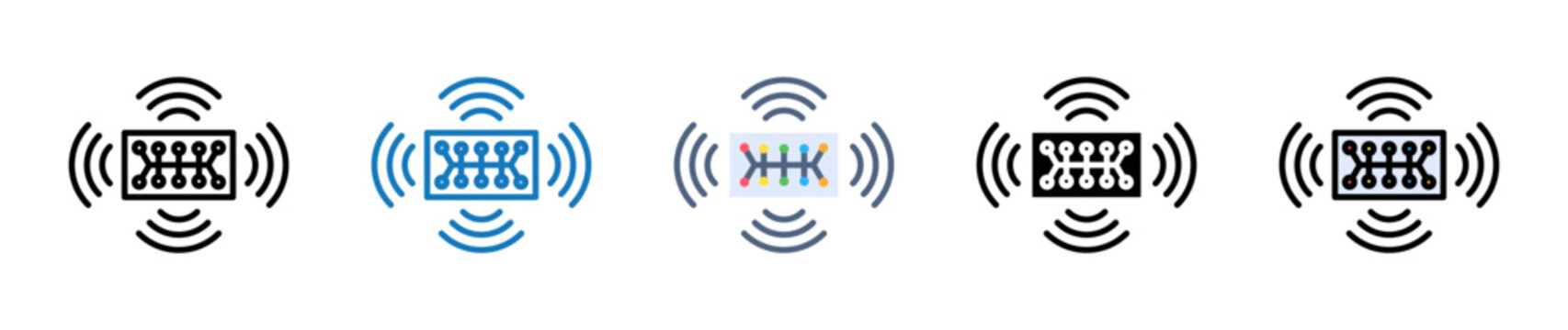 Nanosensor multiple style icons set design vector illustration. 
